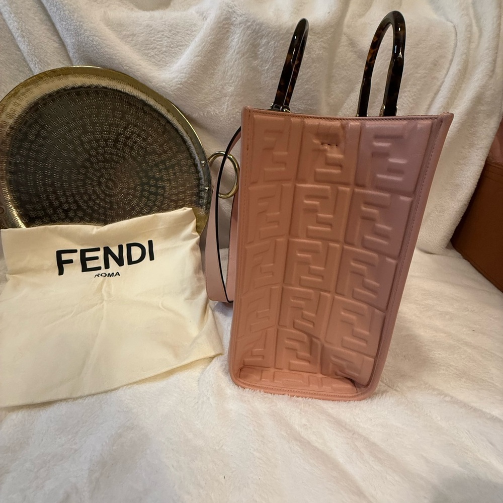 Fendi Blush Pink Embossed Tote - Picture 5 of 9